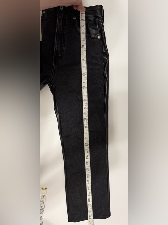 Abercrombie & Fitch Black Ankle Straight Ultra High Rise Vegan Leather 26 XShort - Picture 13 of 14